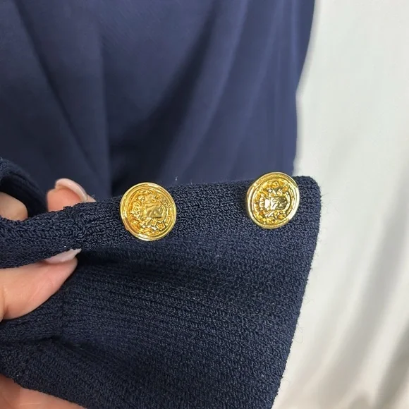 St John Sport by Marie Gray RARE Knit Zip Up Nautical Bomber style Jacket